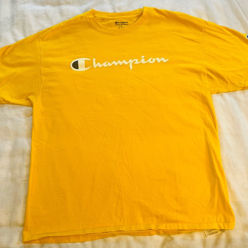 Champion Men's Sunburst Yellow Short Sleeve Tee